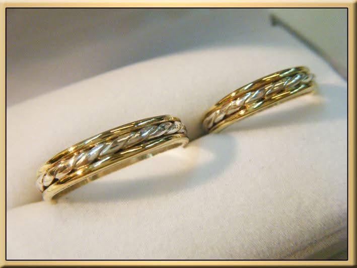 ALIANZAS PLATA Y ORO TRENZADAS