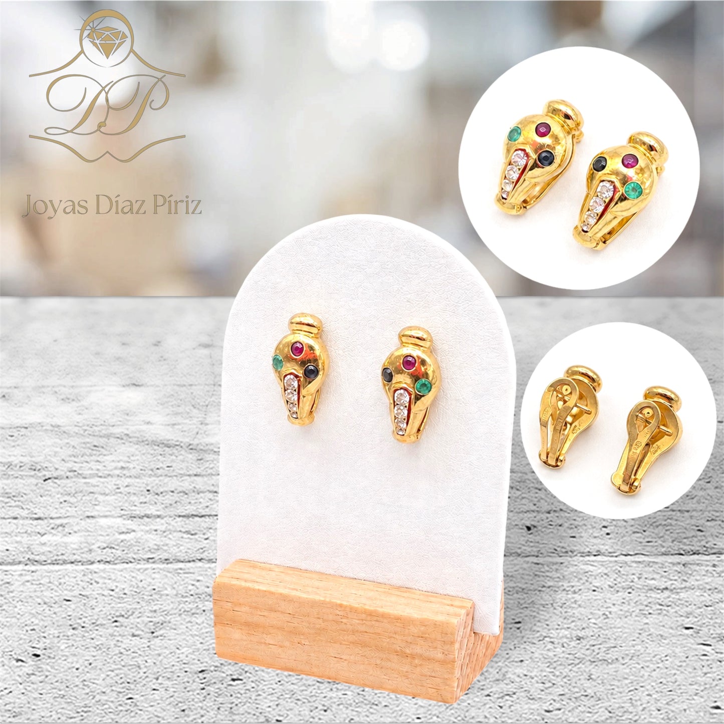 Caravanas oro/paleta de colores