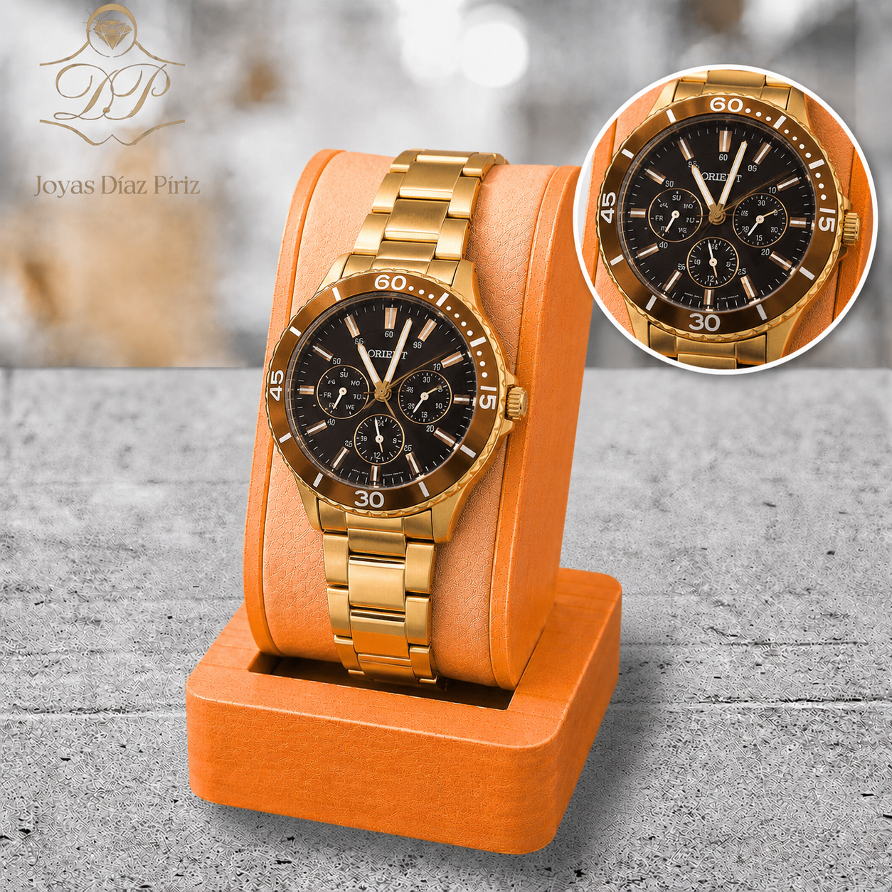 Reloj Orient M/dorada Esf/negra
