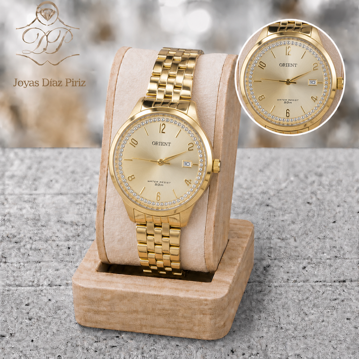 RELOJ ORIENT MALLA DORADA