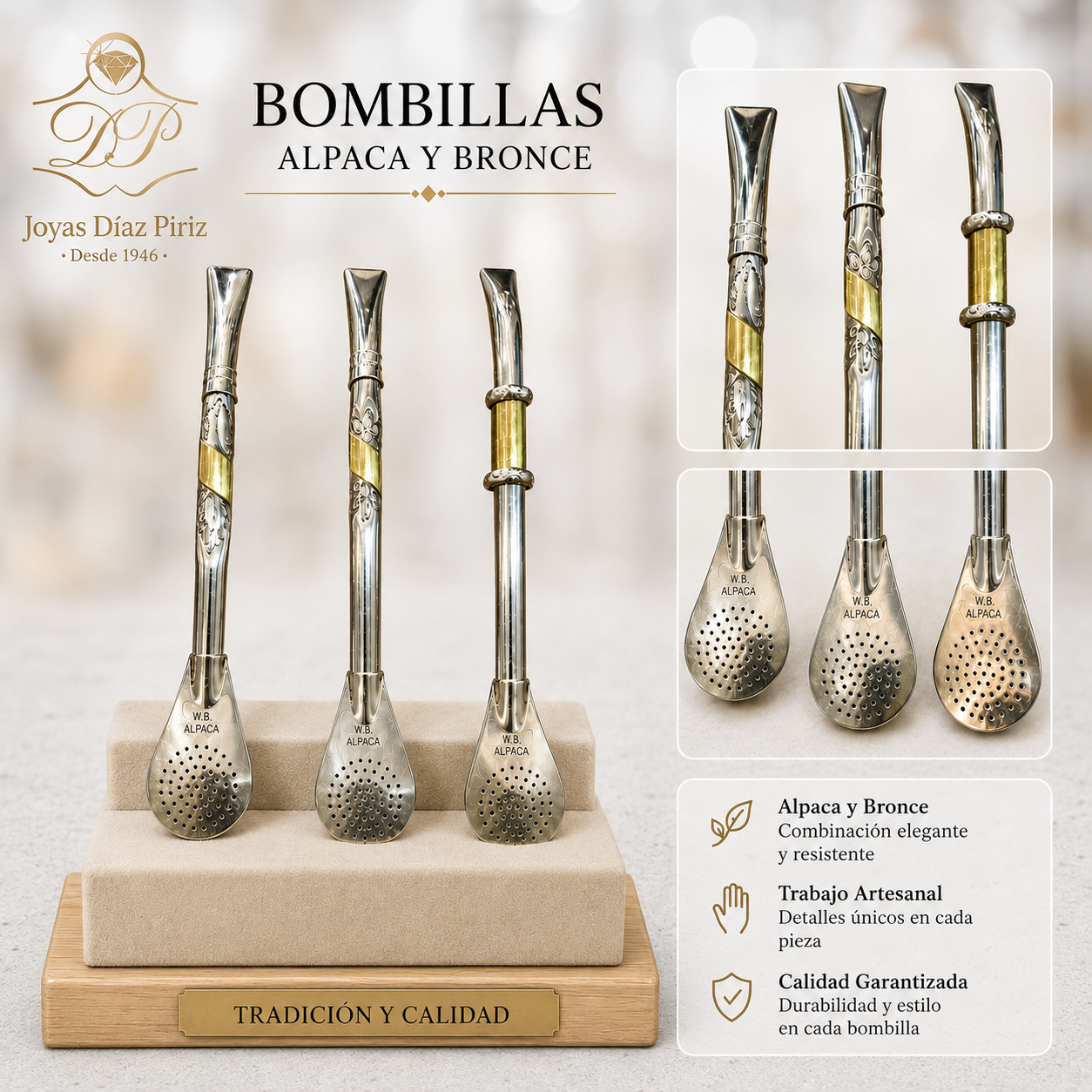 BOMBILLAS ALPACA Y BRONCE