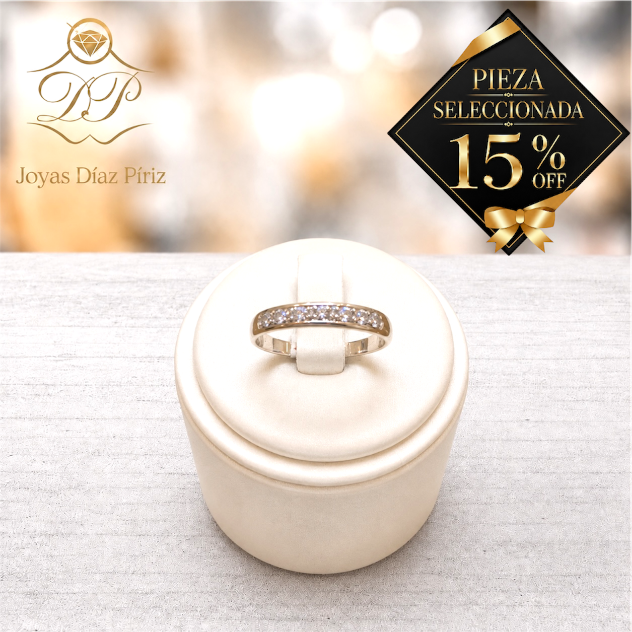 ANILLO ORO 18K CARRIL DE DIAMANTES