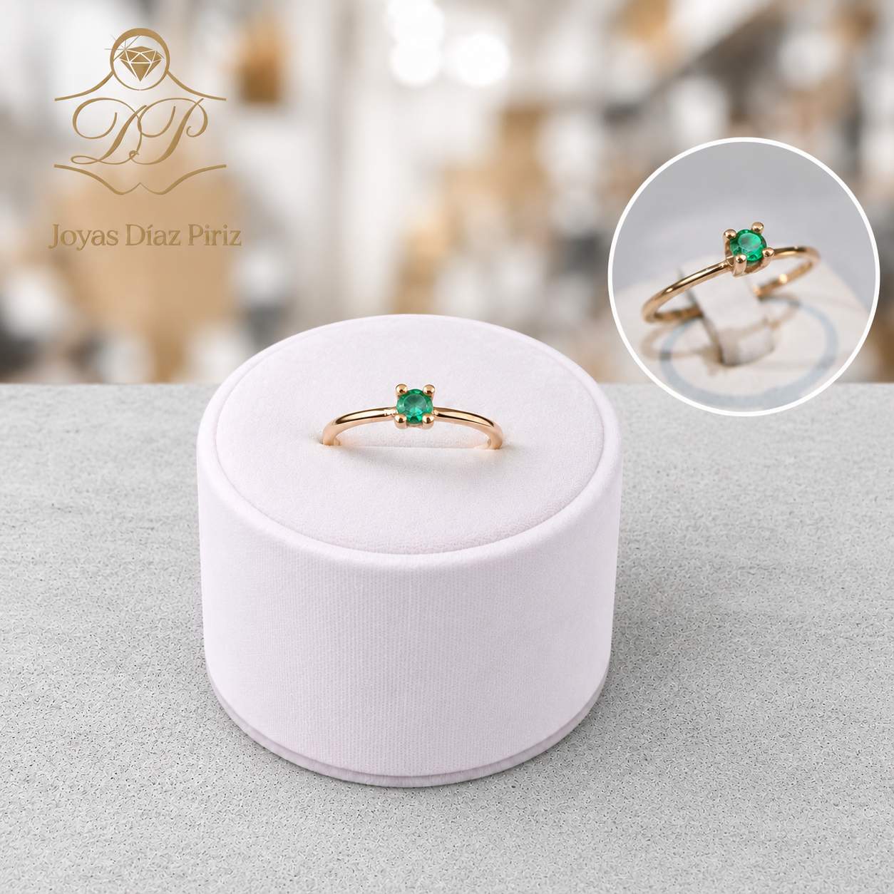 CINTILLO ORO CIRCONIA VERDE