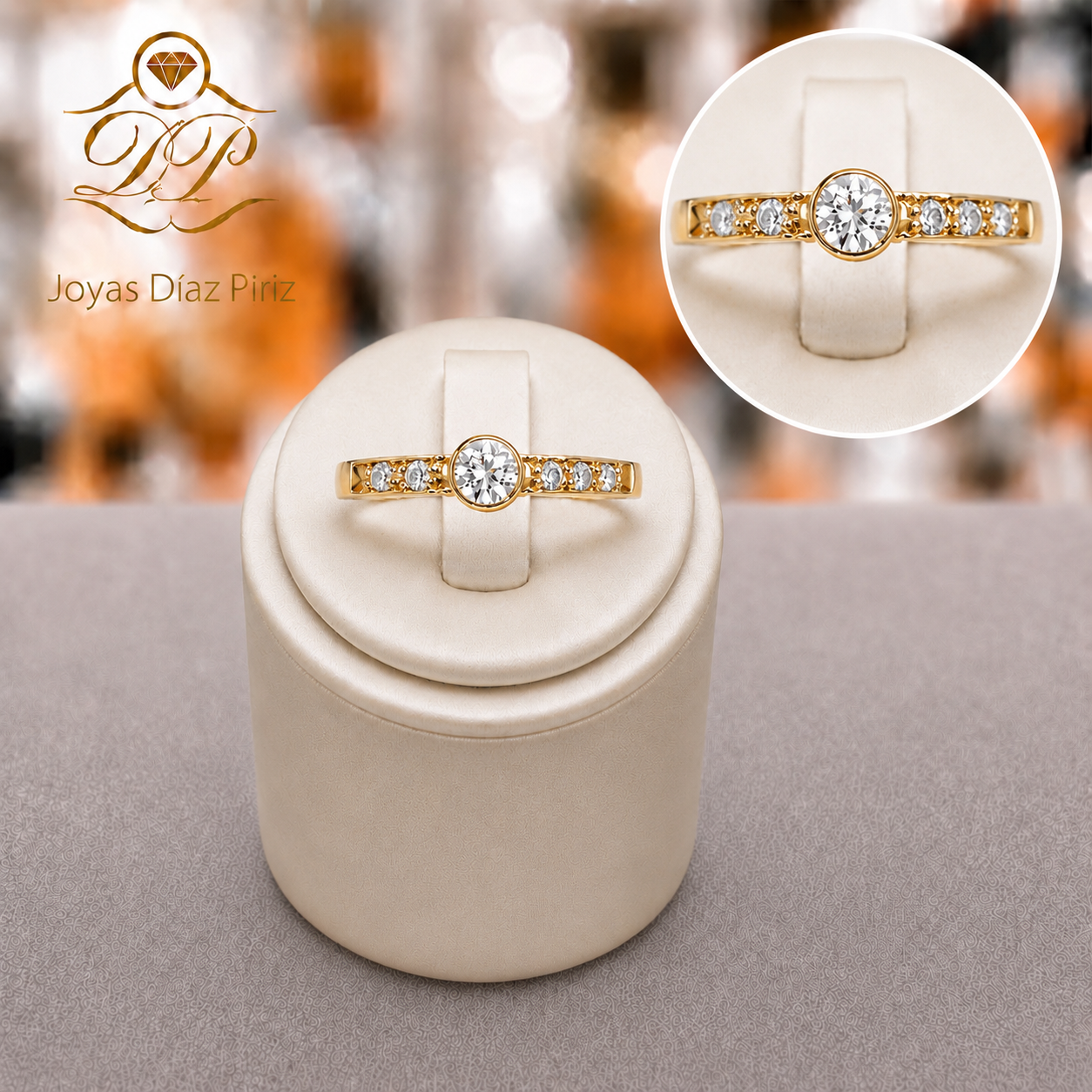 Anillo oro 18Kts con circonias