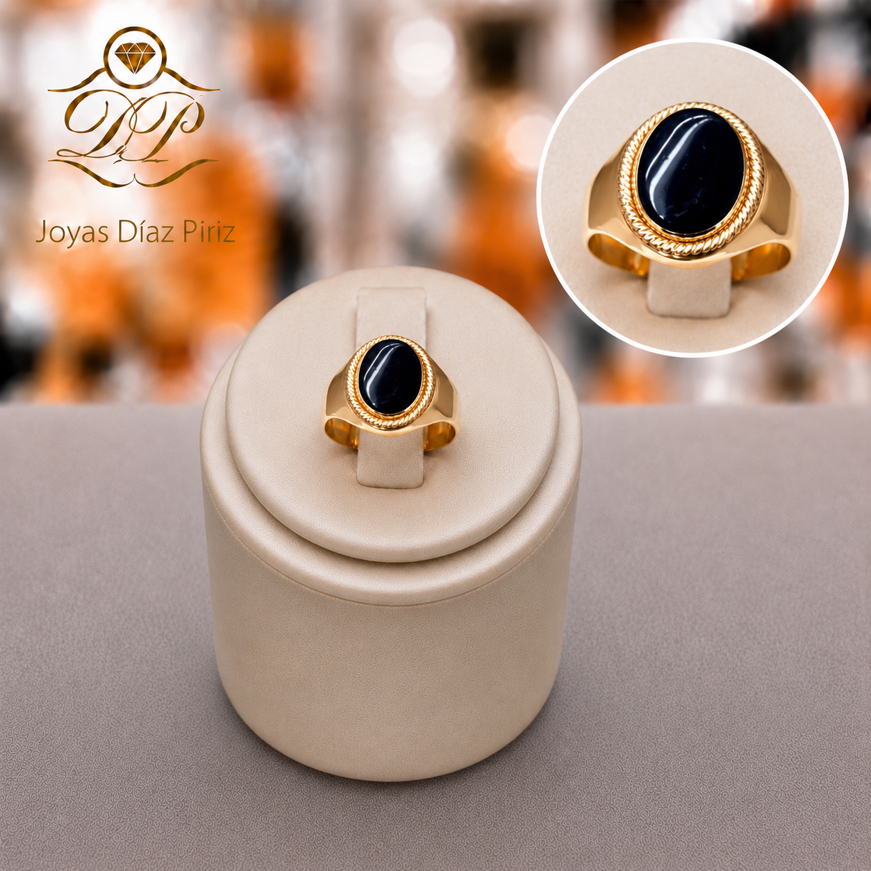 Anillo oro con onix