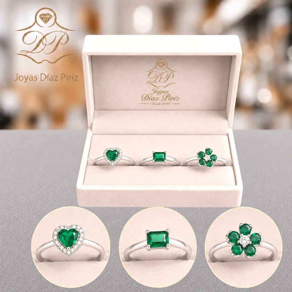 ANILLO PLATA CON CIRCONIA VERDE