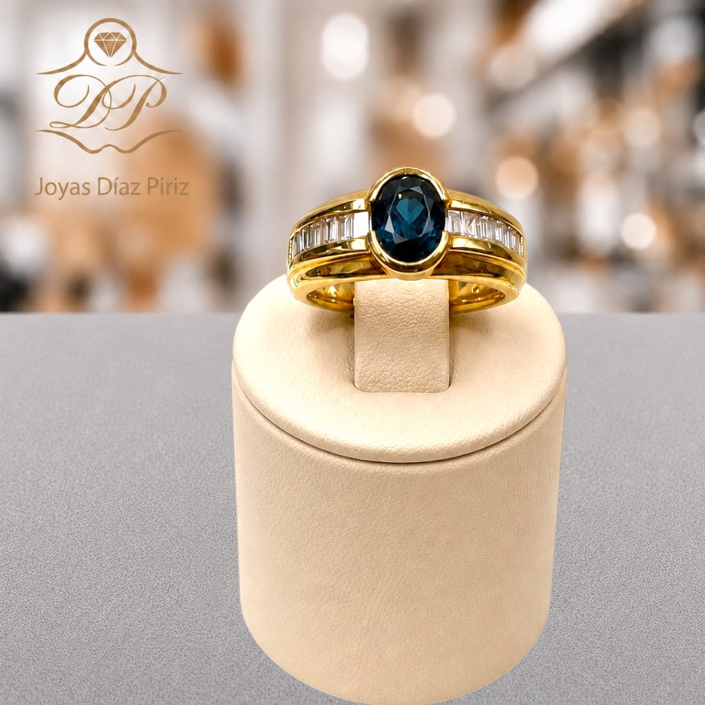 ANILLO ORO 18k CON ZAFIRO