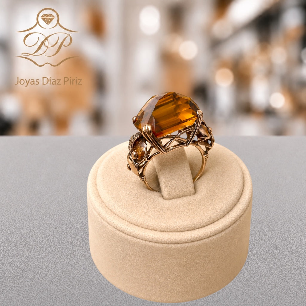 ANILLO ORO 18k CON ÁMBAR