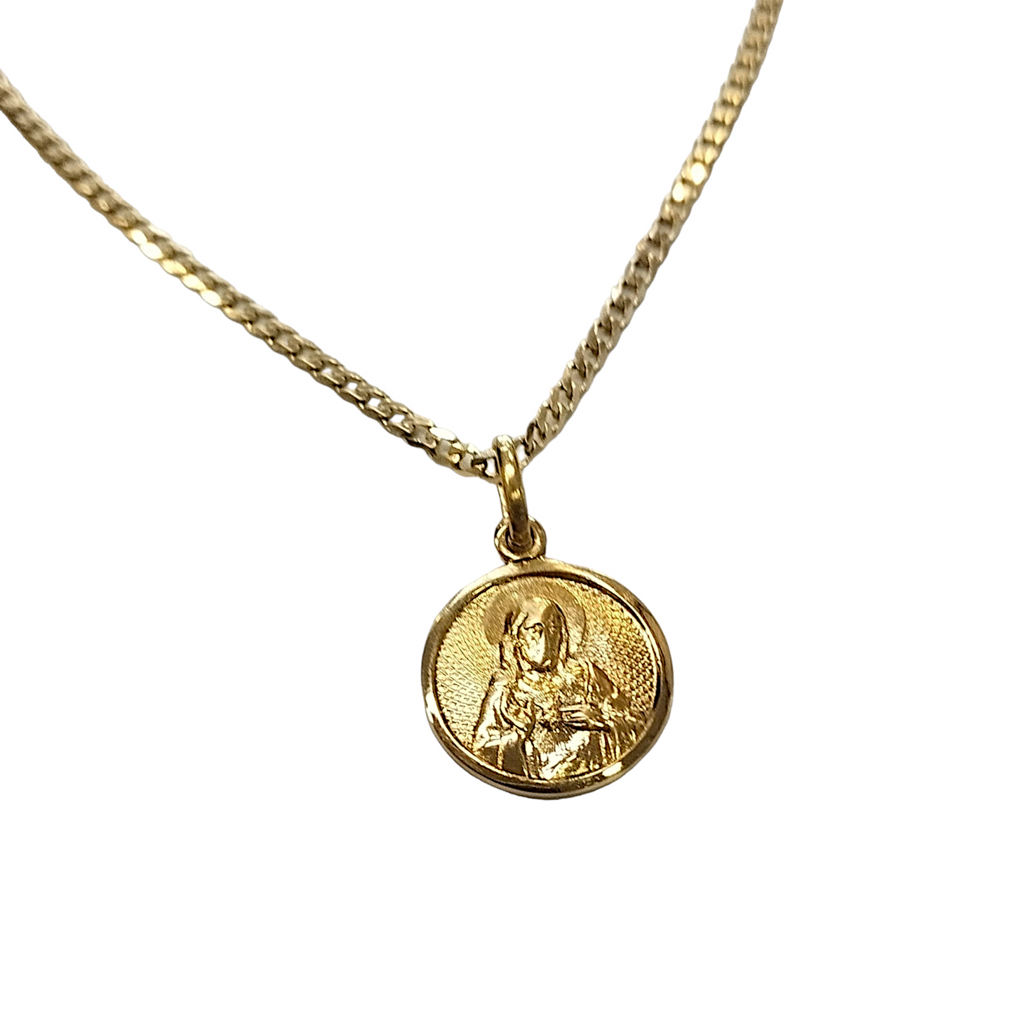 Cadena grumet de oro con Sagrado corazón 18kts