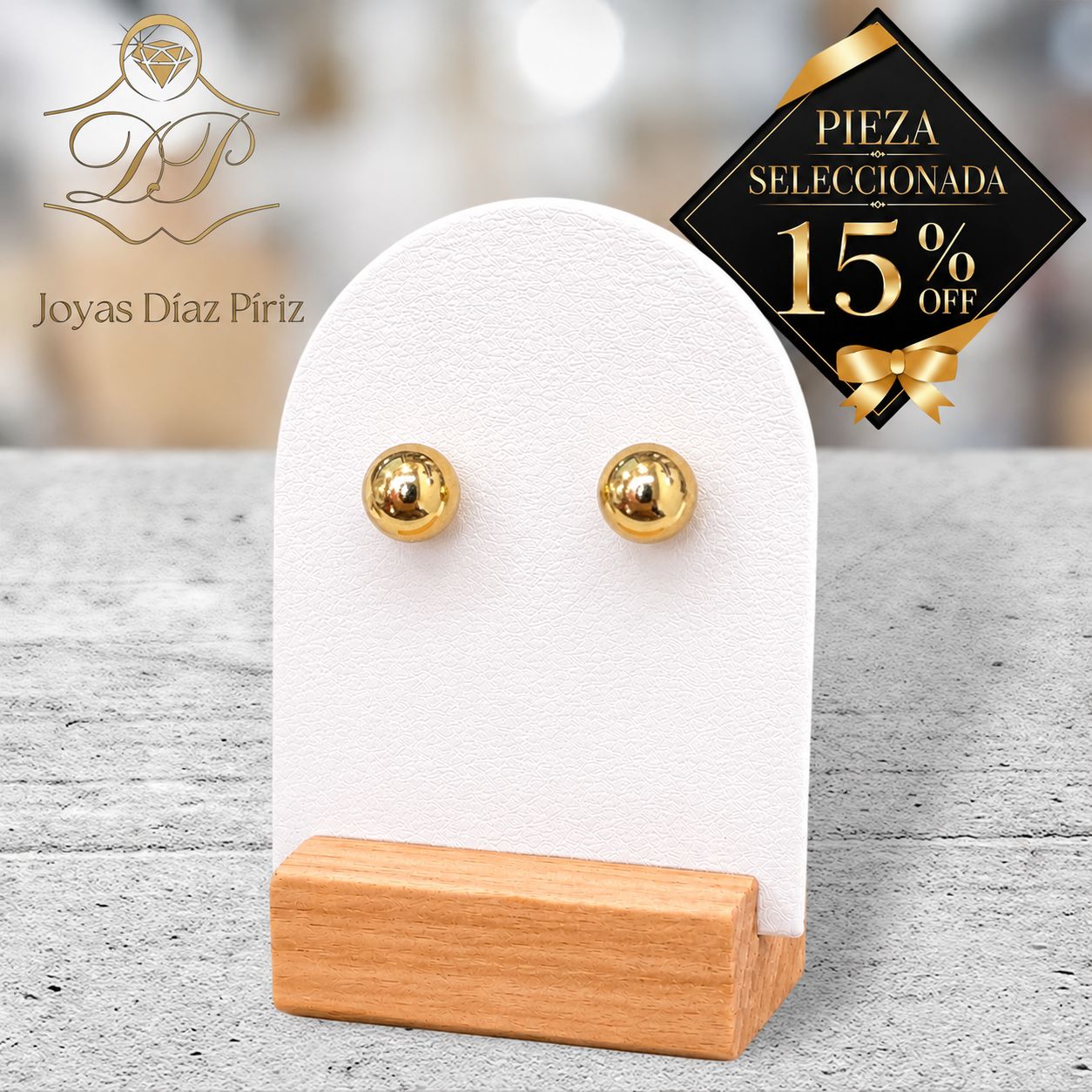 PERLAS EN ORO 18K CON PERNO ROSCA