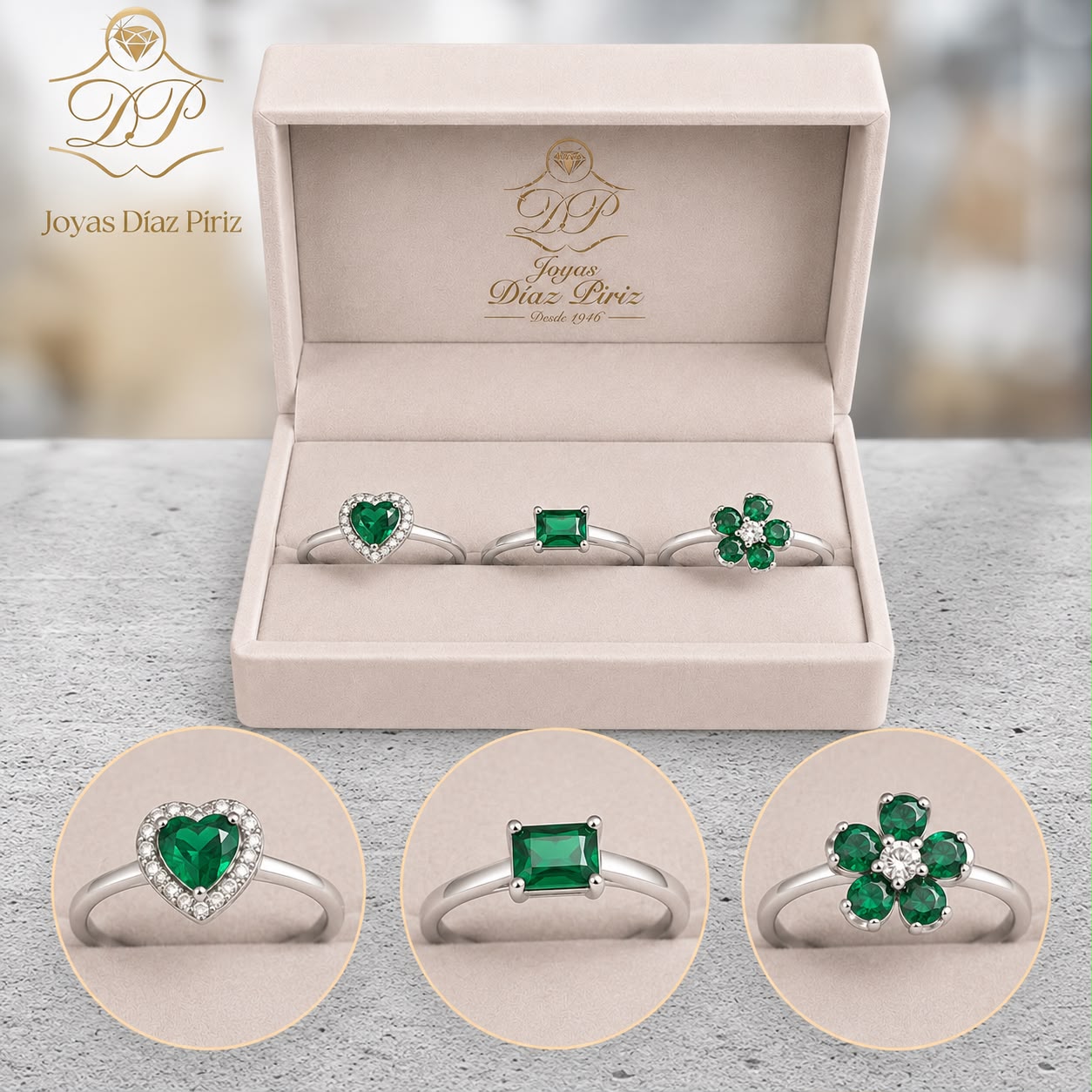 ANILLO PLATA CON CIRCONIA VERDE