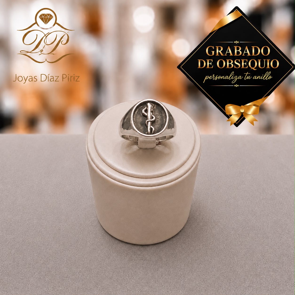 Anillo Plata y oro Profesión Medicina