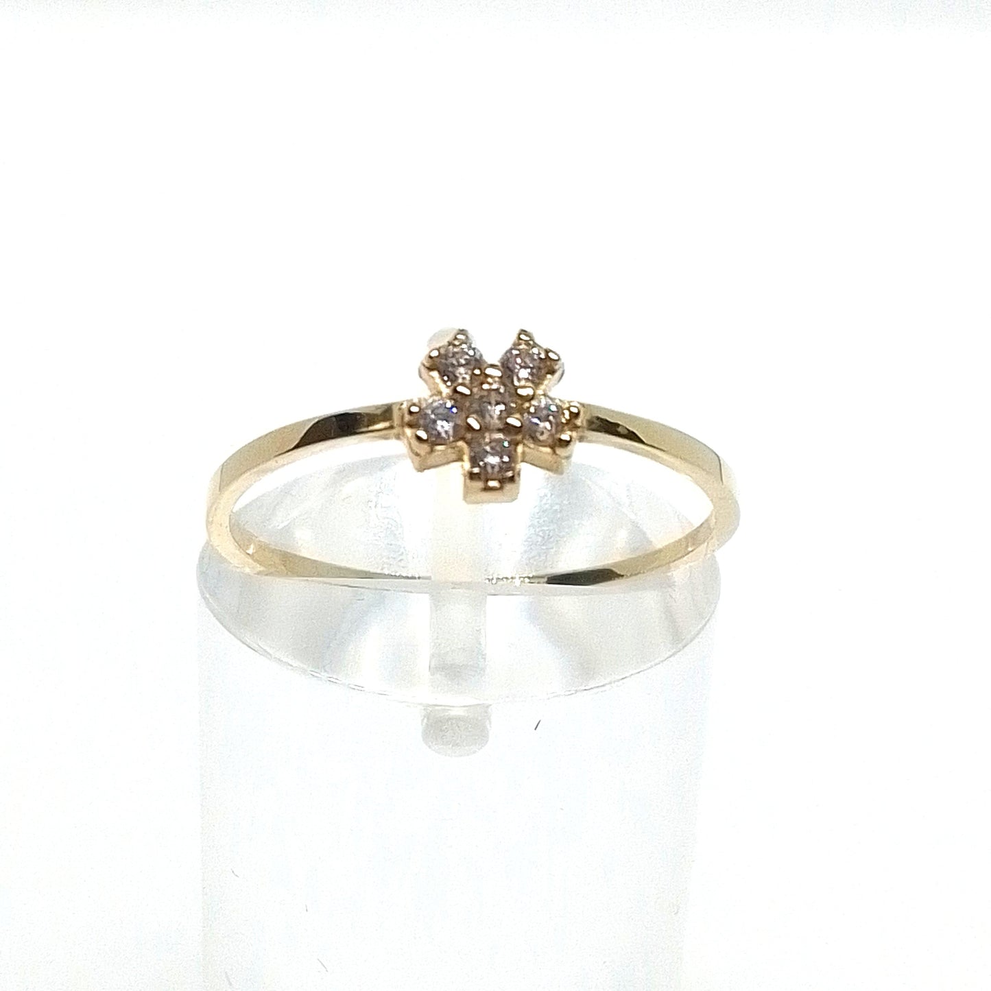 Anillo Oro 10kts Con Circonias