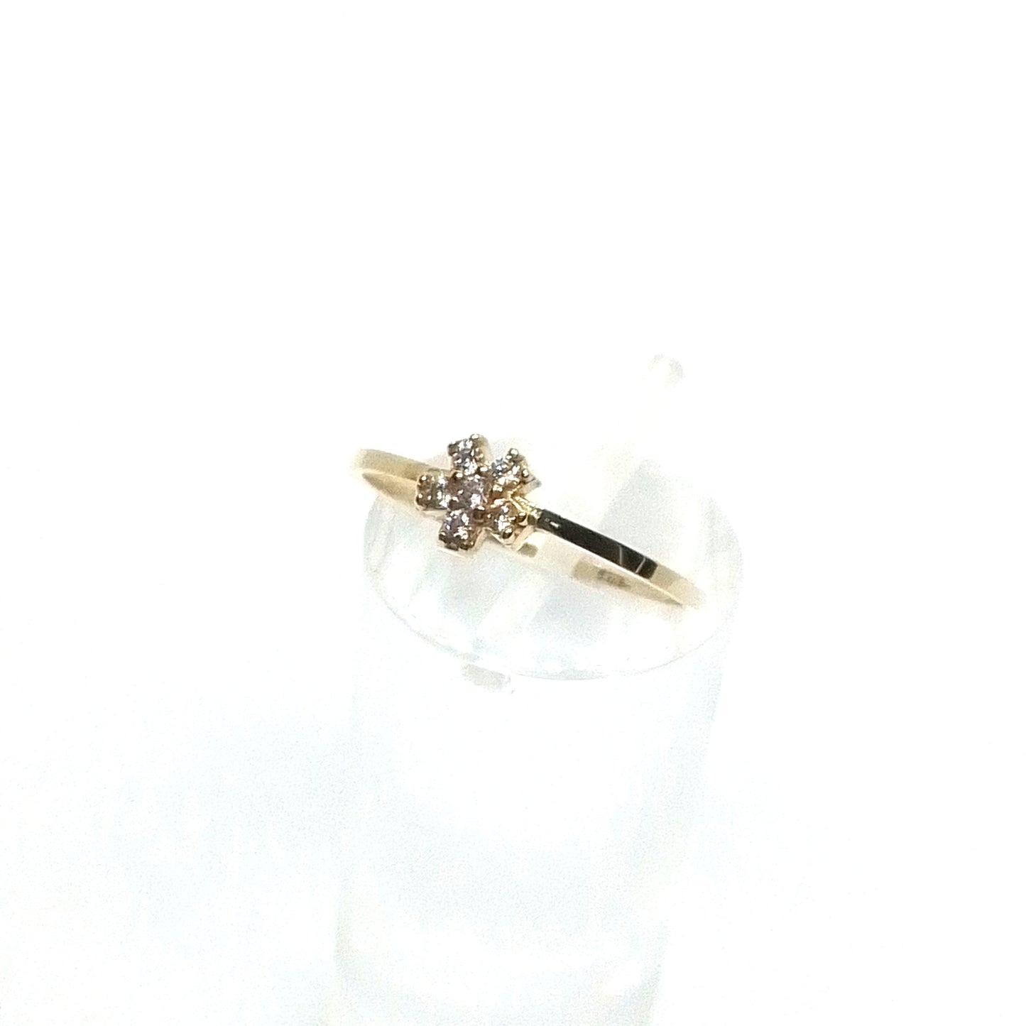 Anillo Oro 10kts Con Circonias
