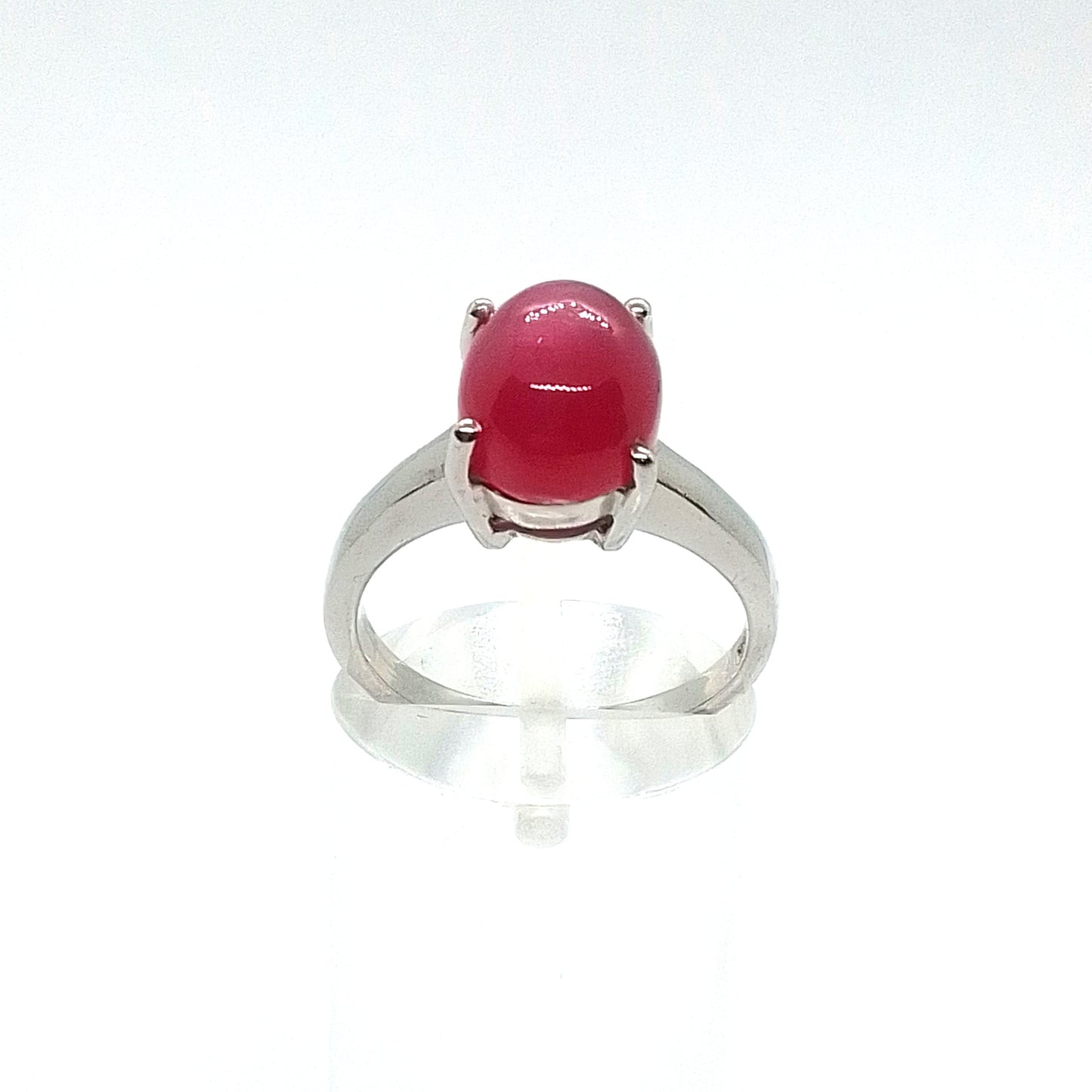 Anillo en Plata con Rubí Legitimo cabullon