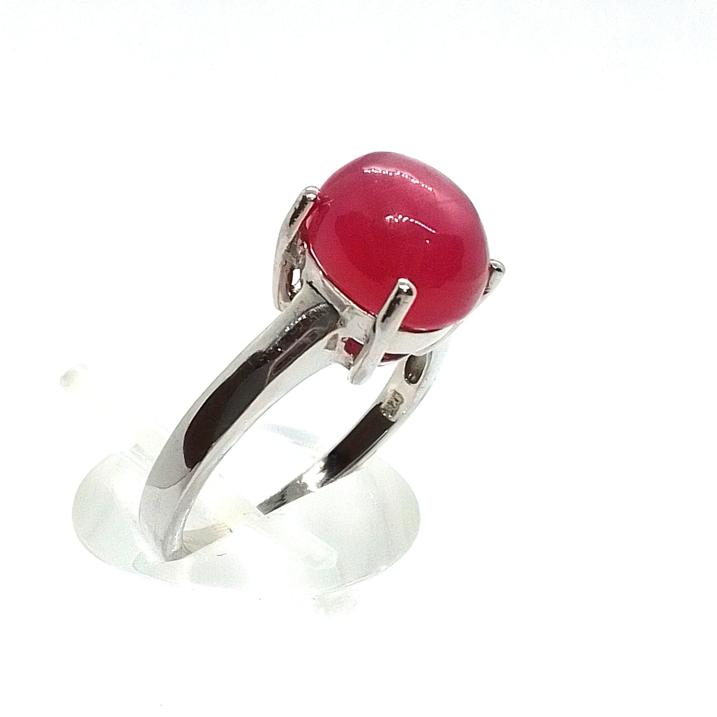 Anillo en Plata con Rubí Legitimo cabullon