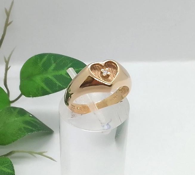 Anillo Oro 14K con Brillante