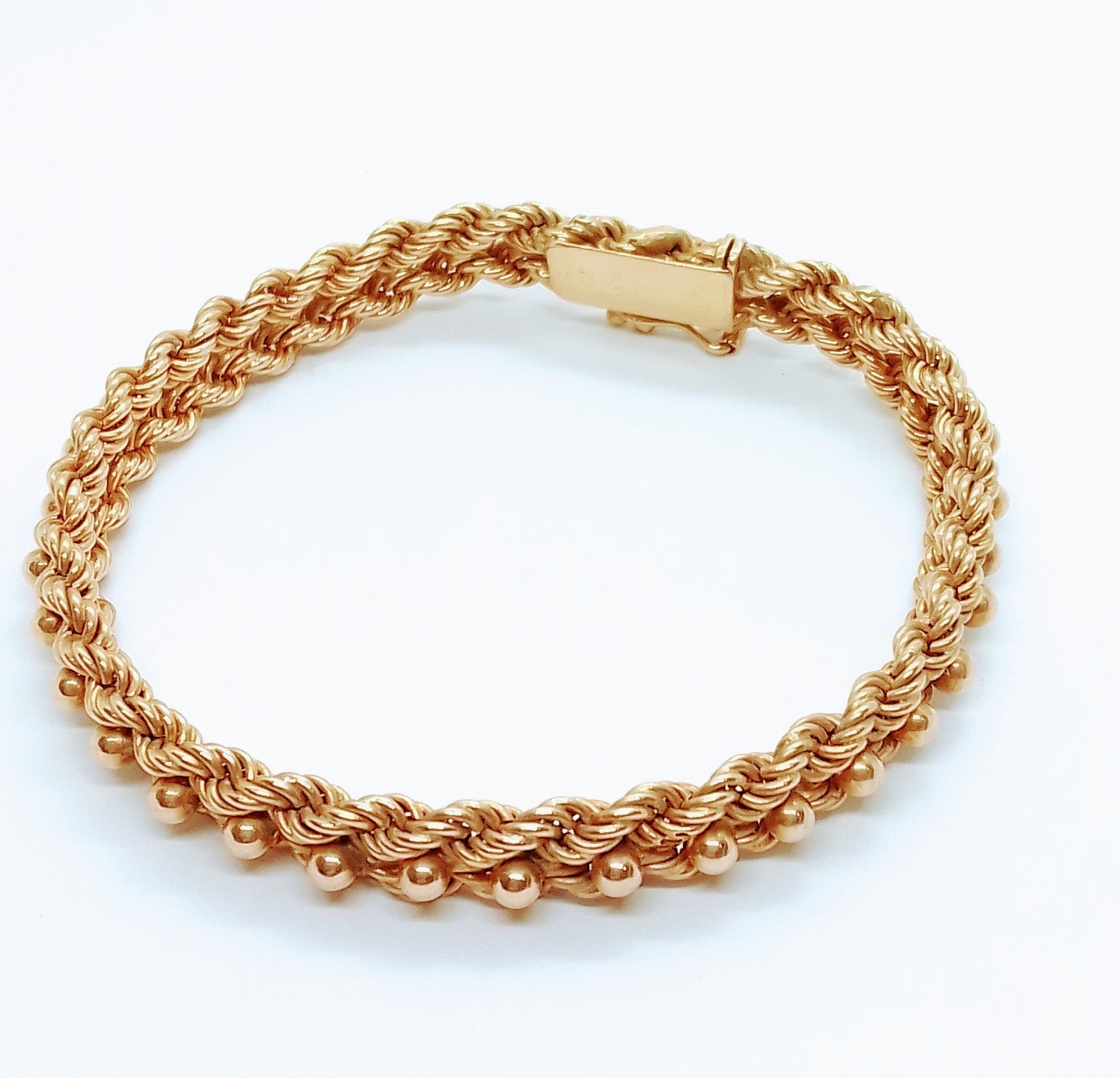 Pulsera 18kts Tourbillon con Bolitas