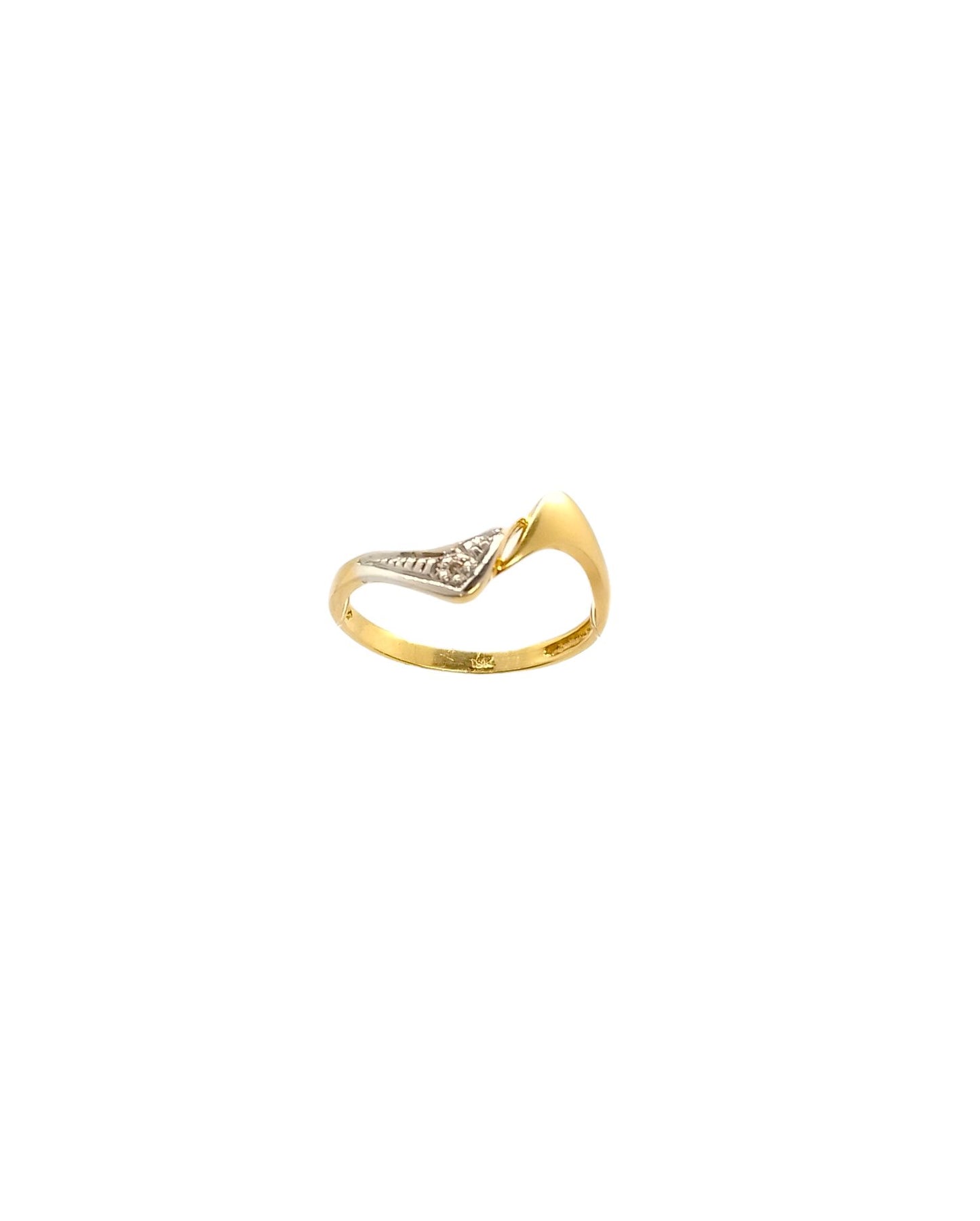 Anillo 18kts Combinado con Brillante