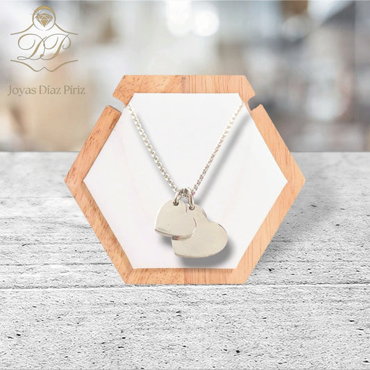 Conjunto plata dos corazones