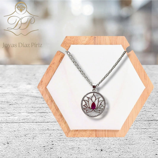 Conjunto plata/flor de loto