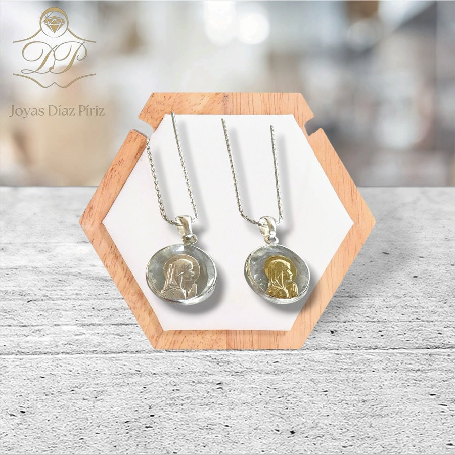 Conjunto Virgen niña plata y oro