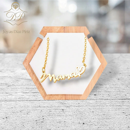 Conjunto nombre calado oro MAMÁ