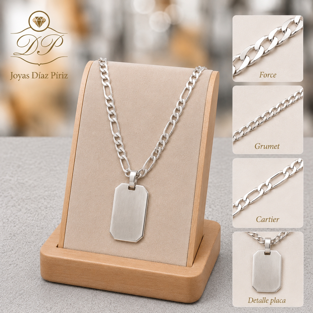 CONJUNTO PLATA CON MEDALLA