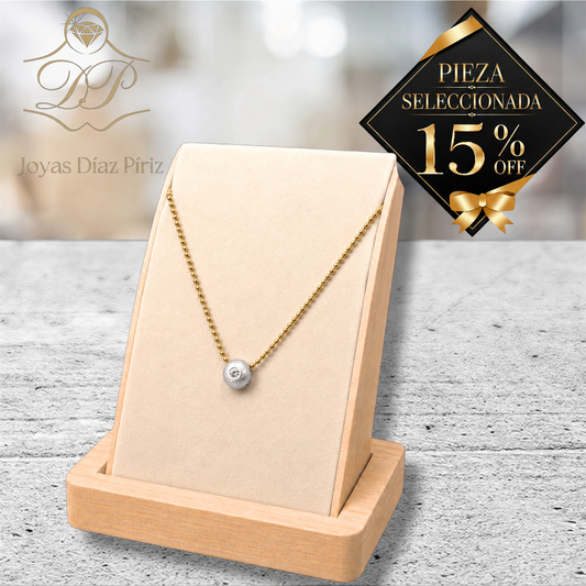 CONJUNTO ORO/GRIS 18K PUNTO DE LUZ