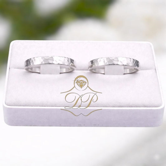 Alianzas Plata 4mm cinta martilladas