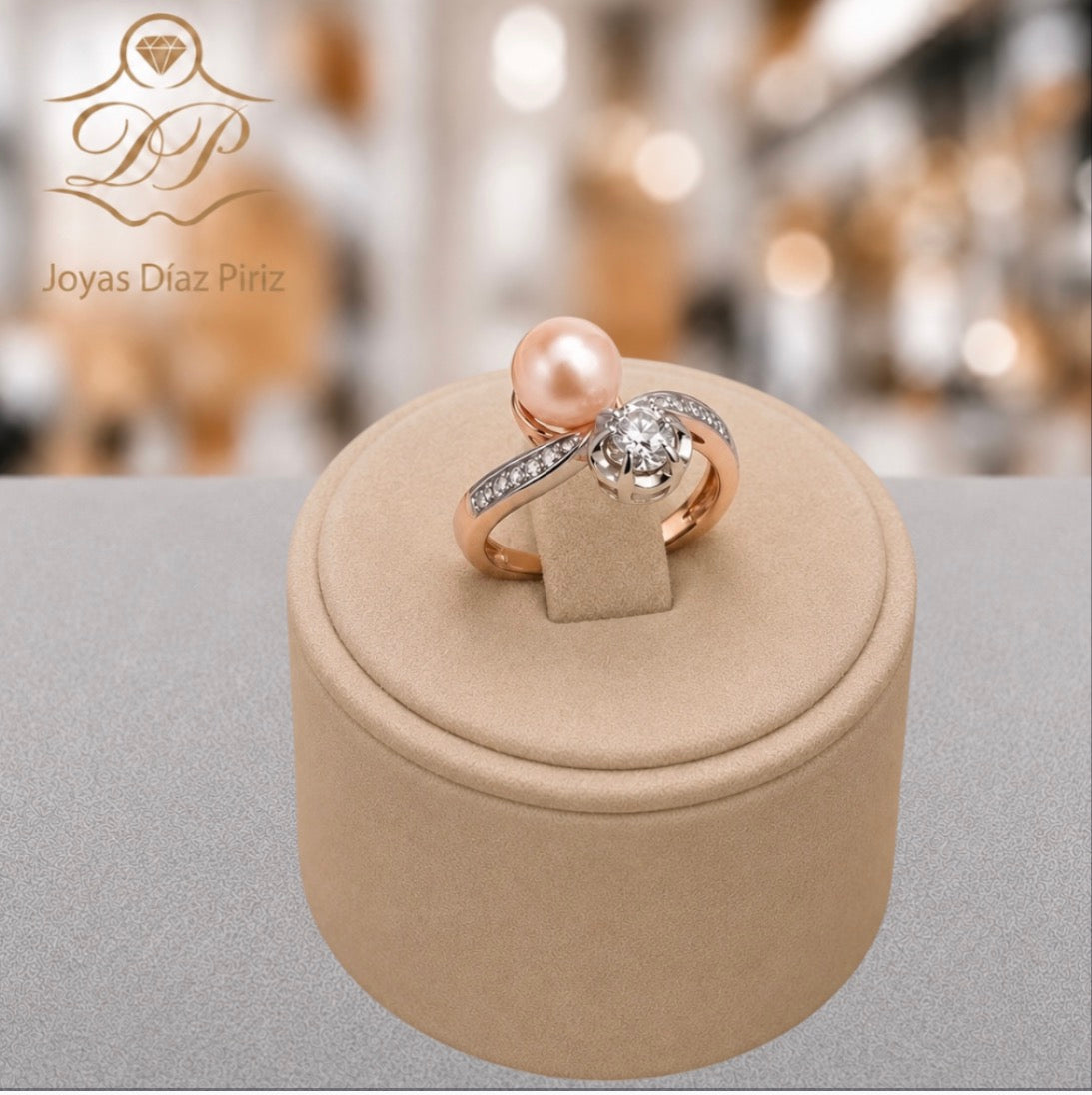 ANILLO ORO 18 K CON PERLA Y DIAMANTE