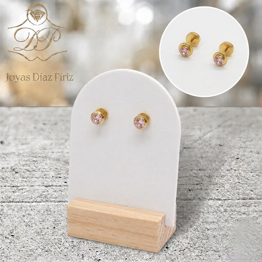 Abridor Oro 18K con circonia rosa
