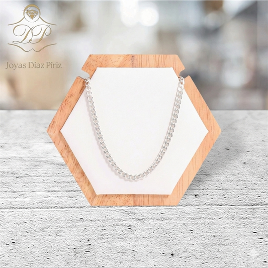 CADENA PLATA PE GRUMET 45CM