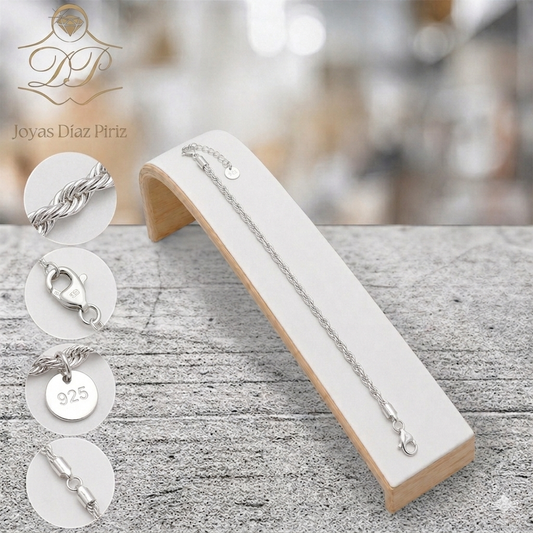Pulsera plata turbillon