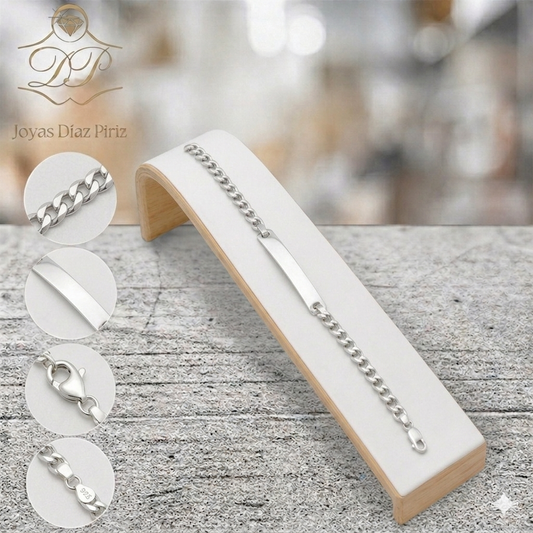 Pulsera plata grumet Identidad