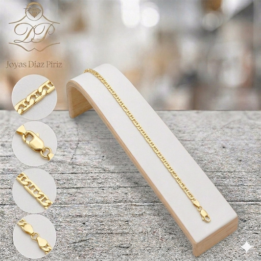 Pulsera 10K eslabòn Barquito chato