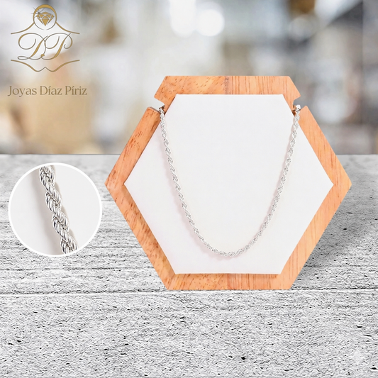 CADENA PLATA TURBILLON 40CM