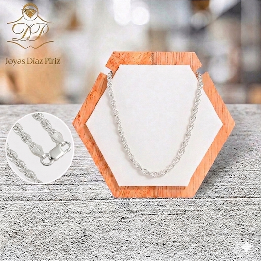 CADENA PLATA TURBILLON 50CM