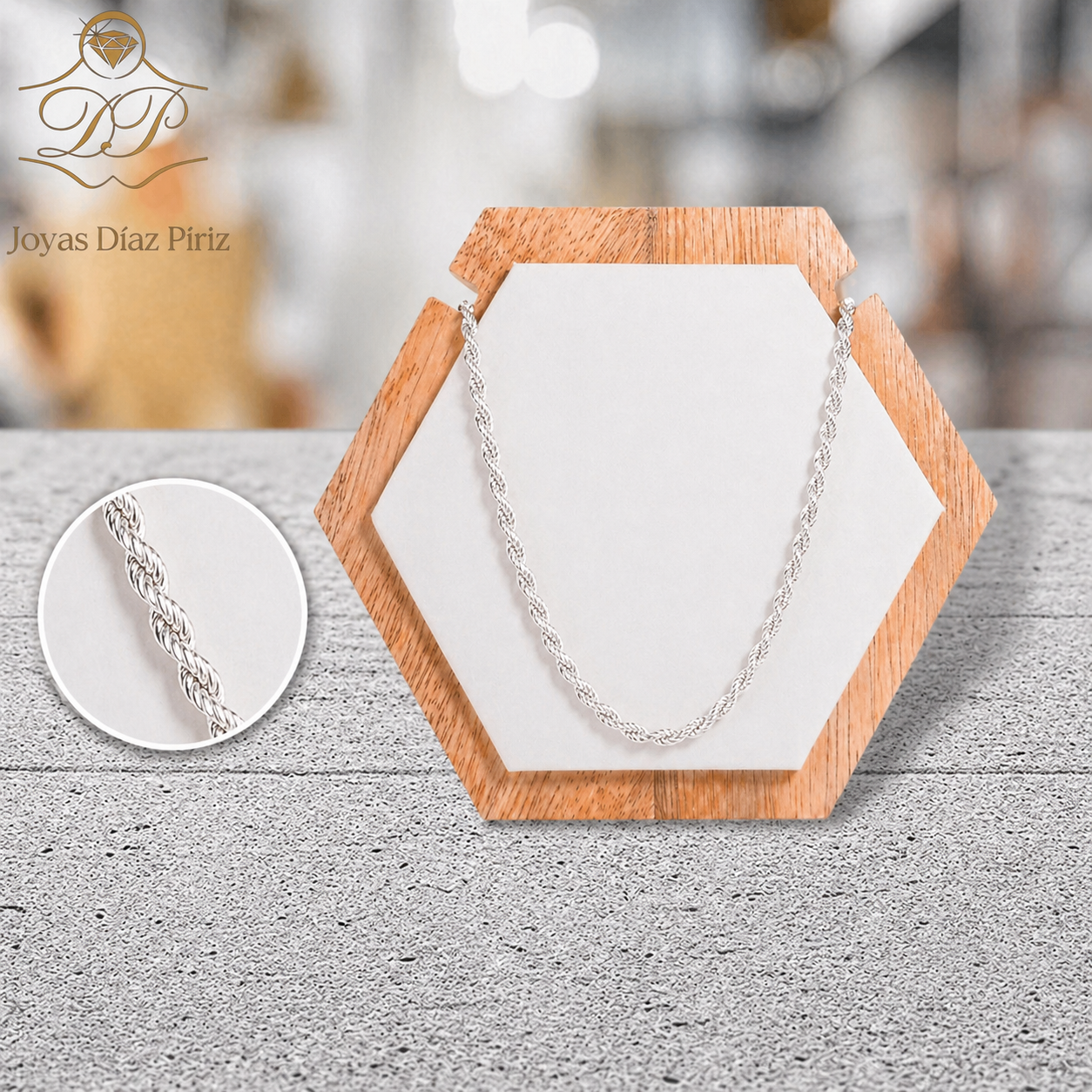 CADENA PLATA TURBILLON 45 CM