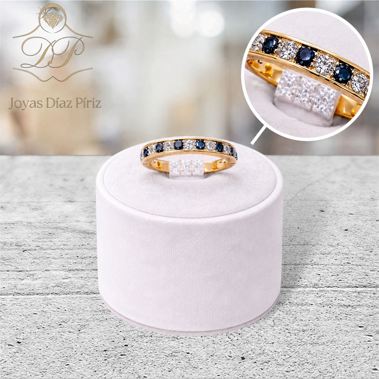 Anillo oro medio sin fin