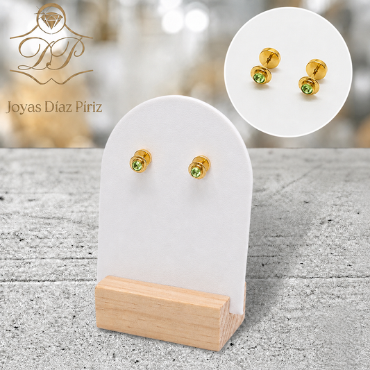 Abridores oro 18K con circonia verde