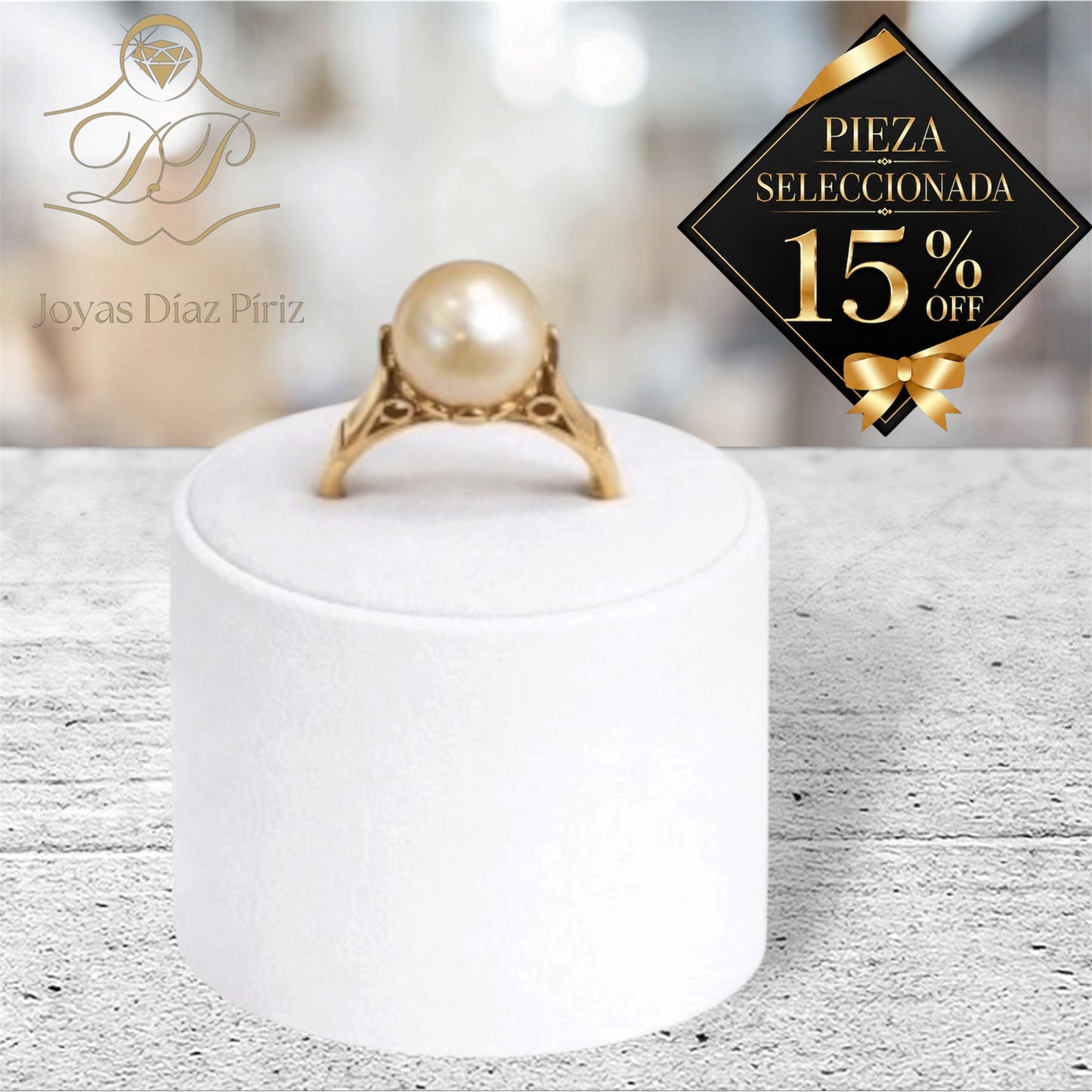 ANILLO ORO/PERLA DE RIO