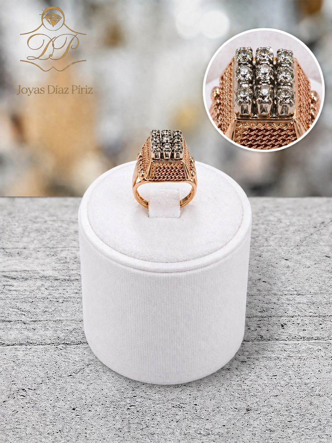 ANILLO ORO /MESA CON BRILLANTES