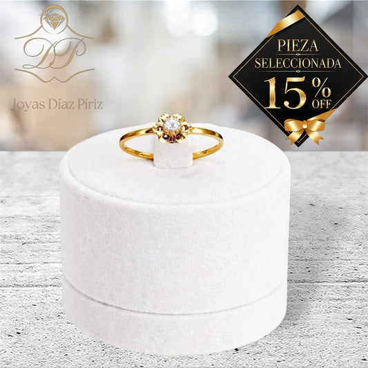 Anillo oro Flor/Circonia