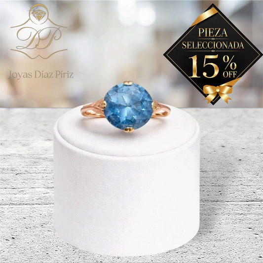 ANILLO ORO 18K con Agua Marina