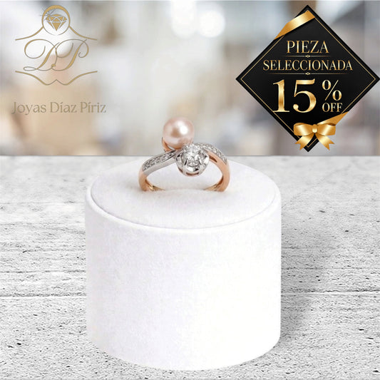 ANILLO ORO 18K con Perla y brillante