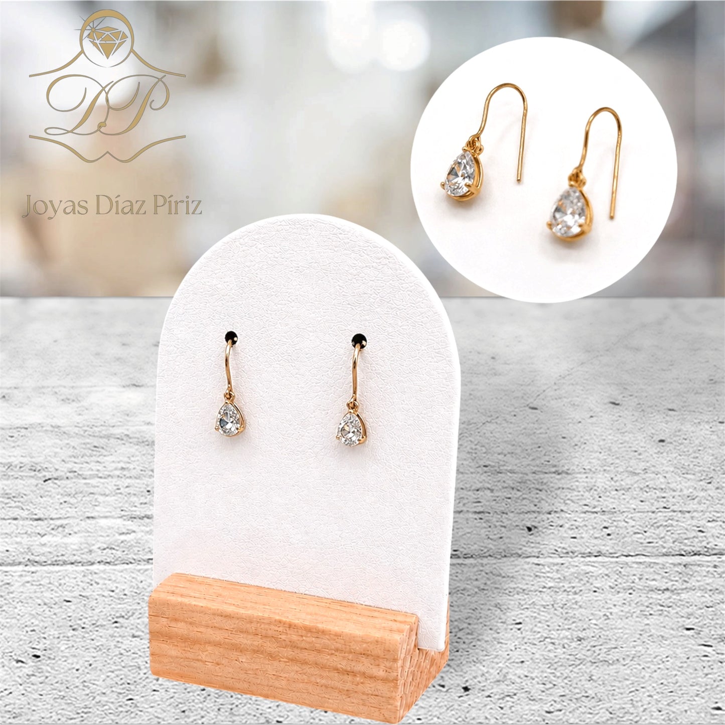 Caravanas oro elegante circonia