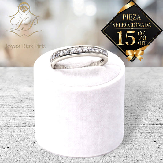 Anillo Oro 18K Blanco con circonia