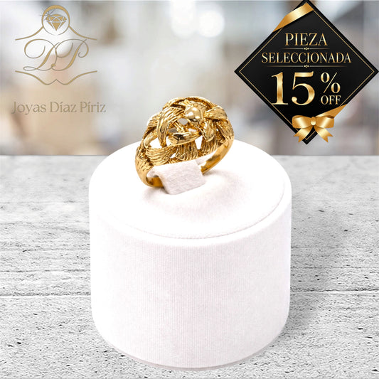 Anillo oro 14Kts entrelazado