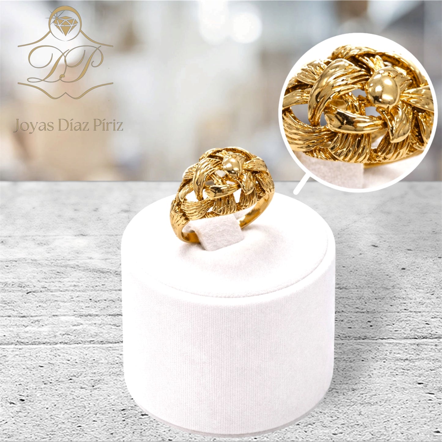 ANILLO ENTRELAZADO ORO 14k